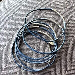 Blue and Silver Bangles Set